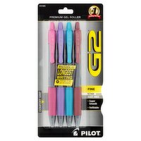 Pilot G2 Premium Gel Roller Fine 0.7mm Assorted Inks Pens, 4 count