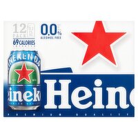 Heineken 0.0% Alcohol Free Beer, 11.2 fl oz, 12 count