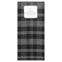 Ritz Black Waffle Dual and Ribbed Kitchen Towels, 2 count