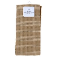 Ritz Putty Waffle Dual and Ribbed Kitchen Towels, 2 count