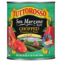 Tuttorosso Tutiorosso San Marzano Style Chopped Tomatoes in Puree with Sea Salt, 28 oz, 28 Ounce 