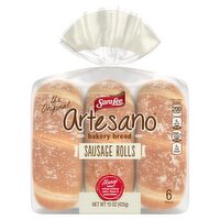 Sara Lee Artesano The Original Bakery Bread Sausage Rolls, 6 count, 15 oz, 15 Ounce