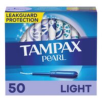 TAMPAX Pearl Light Absorbency Jumbo Unscented Tampons, 50 count