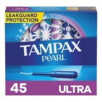 Tampax Pearl Ultra Absorbency Unscented Tampons, Jumbo, 45 count, 45 Each