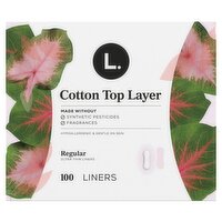 L. Cotton Top Layer Regular Ultra Thin Liners, 100 count, 100 Each