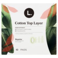 L. Cotton Top Layer Regular Pads, 42 count