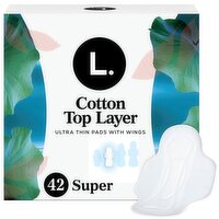 L. Cotton Top Layer Super Ultra Thin Pads with Wings, 42 count