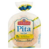 Toufayan Bakeries Hearth Baked Low Carb Pita, 6 count, 12 oz