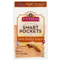 Toufayan Bakeries 100% Whole Wheat with Multigrain Smart Pockets, 6 count, 7.4 oz