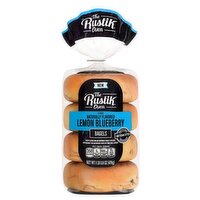 The Rustik Oven Lemon Blueberry Bagels, 4 count, 1 lb 0.8 oz, 16.8 Ounce