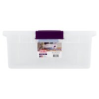 Sterilite ClearView Latch 32 Qt. Sweet Plum Storage Container