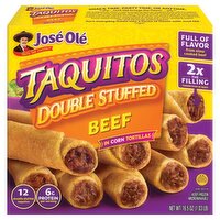 José Olé Double Stuffed Beef in Corn Tortillas Taquitos, 12 count, 16.5 oz