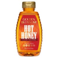 Golden Blossom Hot Honey with Chili Peppers, Medium Heat, Gluten Free, 16 oz