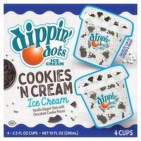 Dippin' Dots Cookies'N Cream Ice Cream, 2.5 fl oz, 4 count