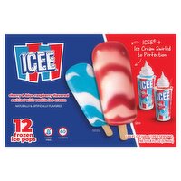 Icee Cherry & Blue Raspberry Flavored Swirled with Vanilla Ice Cream, 1.65 fl oz, 12 count
