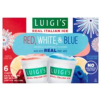 Luigi's Cherry & Lemon and Blue Raspberry & Lemon Swirl Real Italian Ice, 6 fl oz, 6 count, 36 Fluid ounce