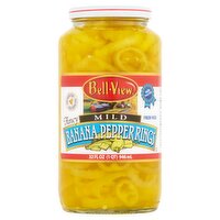 Bell-View Fancy Mild Banana Pepper Rings, 32 fl oz