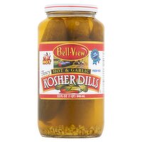 Bell-View Fancy Hot & Garlic Kosher Dills, 32 fl oz