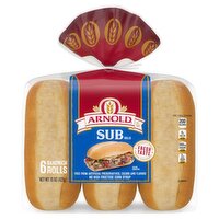 Arnold Sub Sandwich Rolls, 6 count, 15 oz