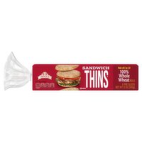 Arnold Sandwich Thins 100% Whole Wheat Pre-Sliced Rolls, 6 count, 12 oz