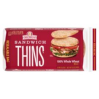Oroweat Sandwich Thins 100% Whole Wheat Rolls, 6 count, 12 oz
