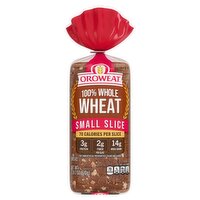 Oroweat 100% Whole Wheat Small Slice Bread, 1 lb 2 oz, 18 Ounce