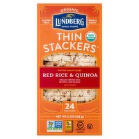 Lundberg Family Farms Thin Stackers Organic Red Rice & Quinoa Puffed Grain Cakes, 24 count, 6 oz