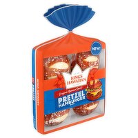 King's Hawaiian Original Hawaiian Sweet Pretzel Hamburger Buns, 4 count, 10.5 oz, 10.5 Ounce