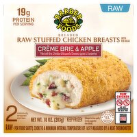 Barber Foods Crème Brie & Apple Breaded Raw Stuffed Chicken Breasts with Rib Meat, 2 count, 10 oz, 10 Ounce