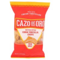 Cazo De Oro Kettle Style Sea Salt Corn Tortilla Chips, 11 oz