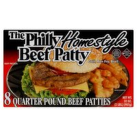 The Philly Homestyle Beef Patty Quarter Pound Beef Patties, 8 count, 32 oz