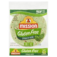 Mission Gluten Free Spinach Herb Tortilla Wraps, 6 count, 10.5 oz