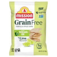 Mission Hint of Lime flavored Grain Free Tortilla Style Chips, 5 oz