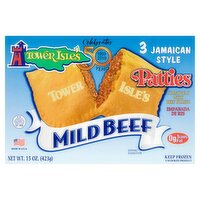 Tower Isle's Jamaican Style Mild Beef Patties, 3 count, 15 oz, 13.5 Ounce