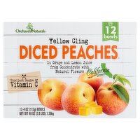 Orchard Naturals Yellow Cling Diced Peaches in Grape and Lemon Juice, 4 oz, 12 count