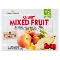 Orchard Naturals Cherry Mixed Fruit in Grape and Lemon Juice, 4 oz, 12 count, 48 Ounce