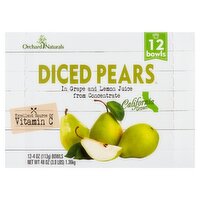 Orchard Naturals Diced Pears in Grape and Lemon Juice, 4 oz, 12 count