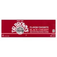 Dr. Brown's Flavor Favorite Black Cherry Soda, 12 count, 12 fl oz