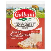 Galbani Italian Style Whole Milk Low Moisture Mozzarella Cheese, 16 oz