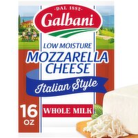 Galbani Italian Style Whole Milk Low Moisture Mozzarella Cheese, 16 oz