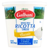 Galbani Classic Whole Milk Ricotta Cheese, 28 oz, 28 Ounce