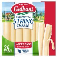 Galbani Whole Milk Low Moisture Mozzarella String Cheese, 24 count, 24 oz