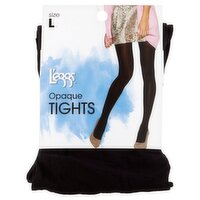 L'eggs Black Opaque Tights, Size L