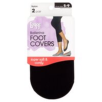 L'eggs Nylon Black Ballerina Foot Covers, Shoe Size 5-9, 2 pair