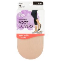 L'eggs Nylon Nude Ballerina Foot Covers, Shoe Size 5-9, 2 pair