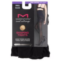 Maidenform Sweet Nothings Black High Waist Shaping Tights, Small