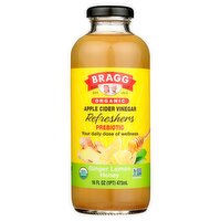 Bragg Organic Ginger Lemon Honey Probiotic Apple Cider Vinegar Refreshers, 16 fl oz, 16 Fluid ounce