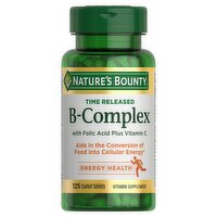 Nature's Bounty Time Released B-Complex Vitamin Supplement, 125 count, 100 Each