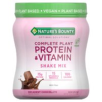 Nature's Bounty Optimal Solutions Complete Plant Protein & Vitamin Dietary Supplement, 13 oz