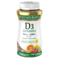 Nature's Bounty Strawberry, Orange & Lemon Flavored D3 Gummies, 50 mcg, 2000 IU, 160 count